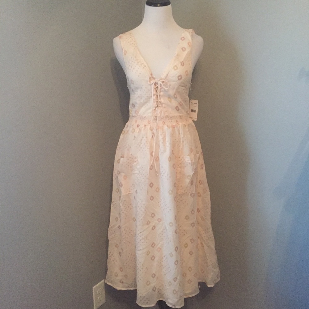 Free People Wildflowers Open Back Midi Dress S - Picture 3 of 8